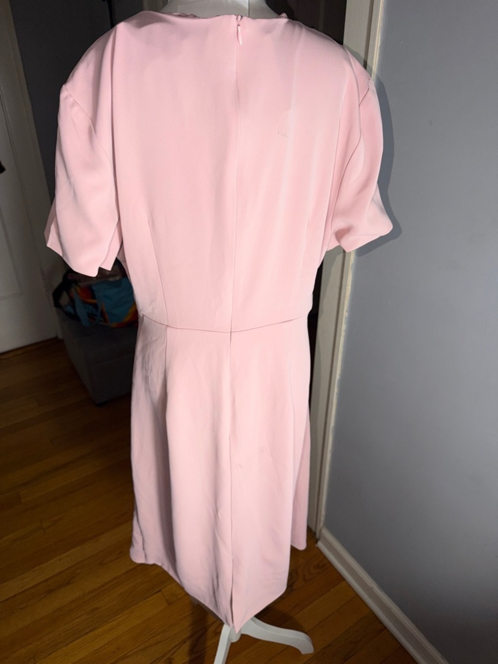 NWT Ruched Wrap Midi Dress in Blush Pink - Picture 7 of 12